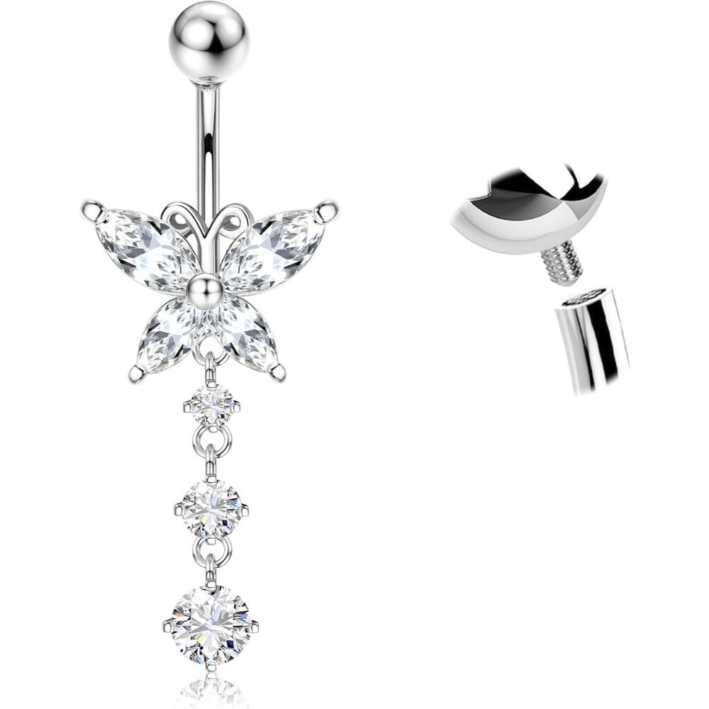 Stylish Hypoallergenic Dangle Belly Button Rings  Summer Ready 14g Jewelry